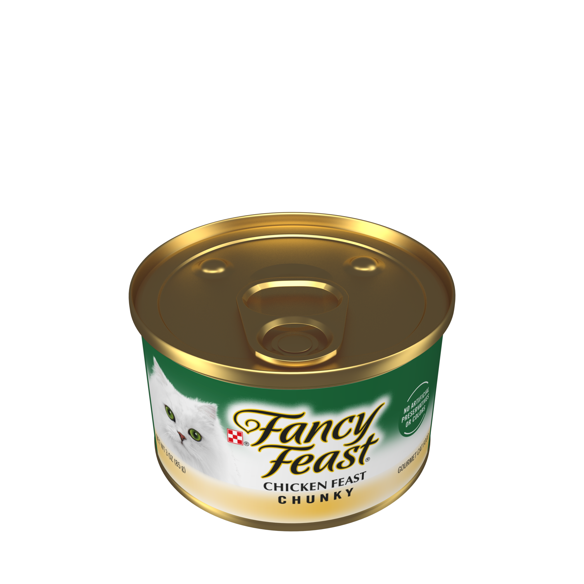Empaque de Purina® Fancy Feast® Alimento Húmedo Para Gatos Adultos Terrine Sabor Pollo, vista lateral