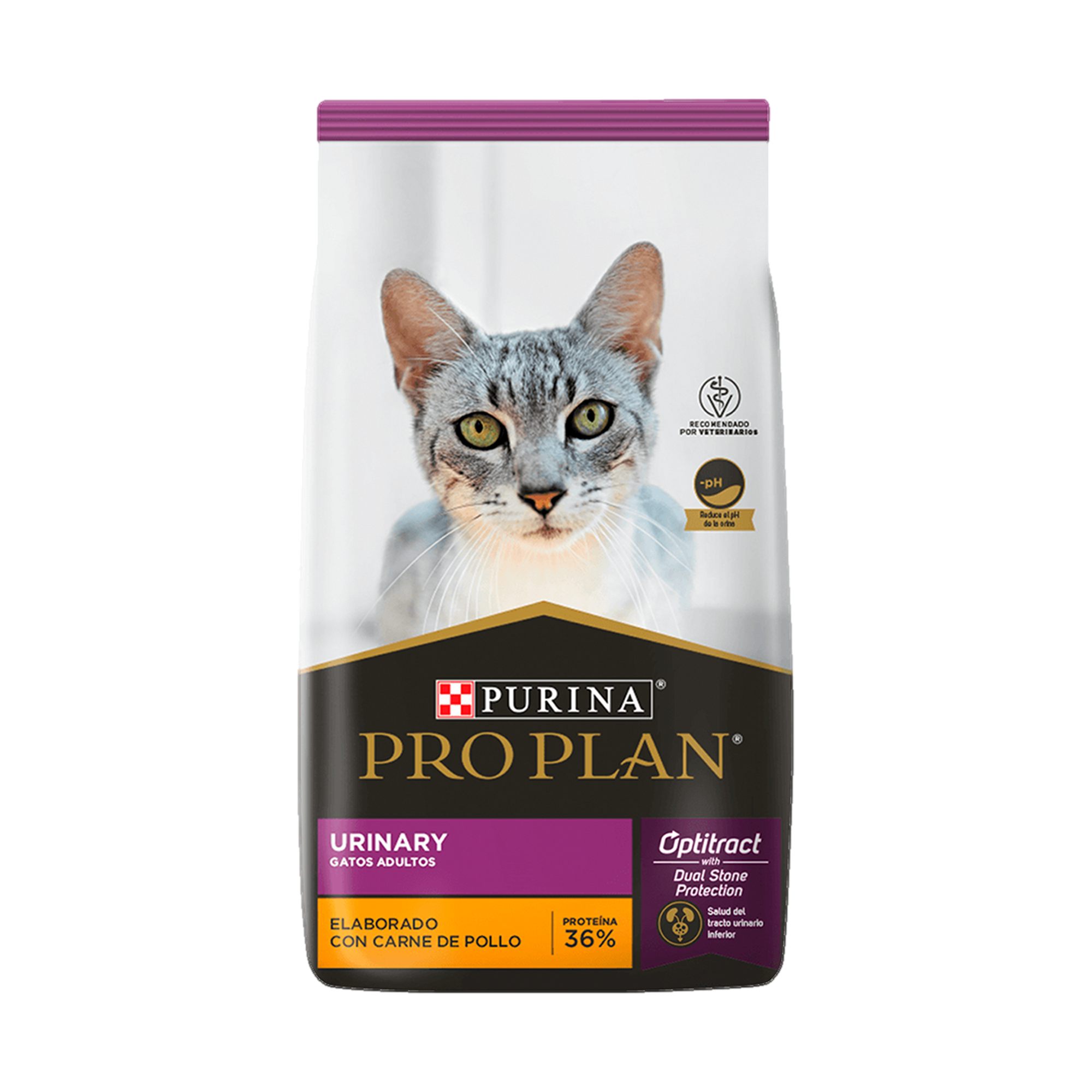 Empaque de Purina® Pro Plan® Gato Urinary con Optitract® Sabor Pollo, vista frontal