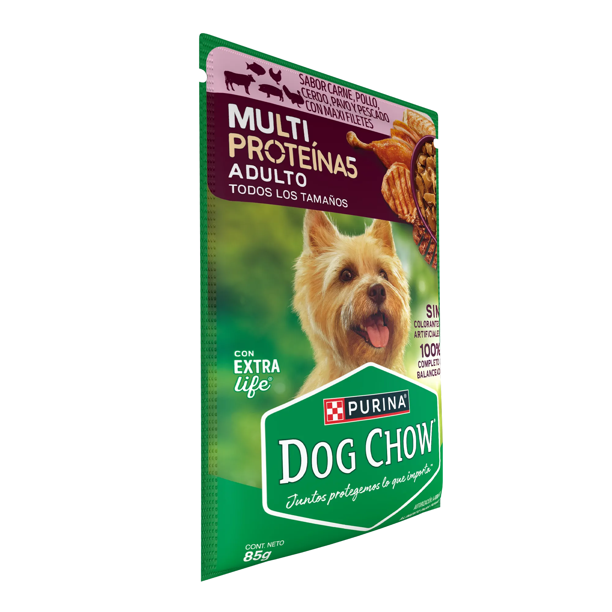Sabrosobre Dog Chow Multi Proteínas adulto sabor carne, cerdo, pollo, pavo y pescado con ExtraLife.