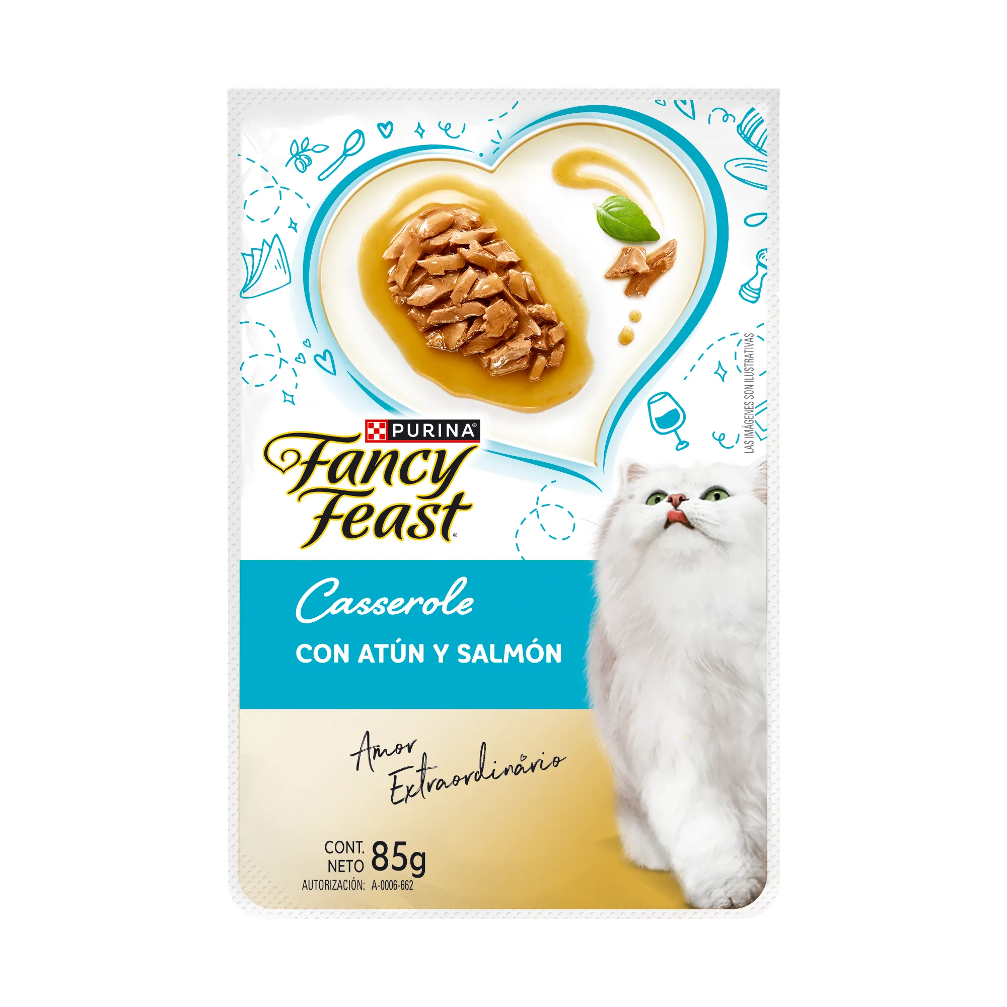 Purina Fancy Feast Alimento Húmedo Para Gatos Adultos Casserole Sabor Atún y Salmón