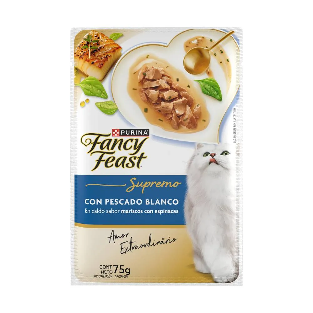 Comida húmeda para gatos Fancy Feast sabor pescado blanco